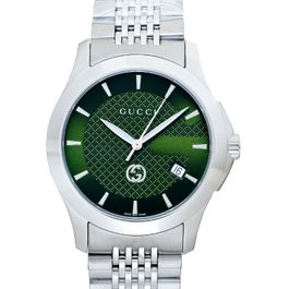 G Timeless Quartz Black Dial Stainless Steel Men s Watch