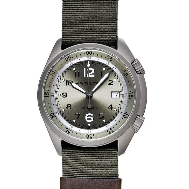 Khaki Aviation Automatic Green Dial Aluminum Men s Watch