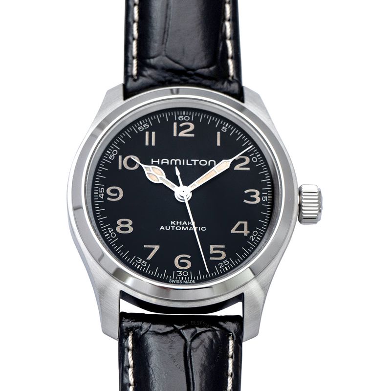 Khaki field automatic best sale black dial men's watch