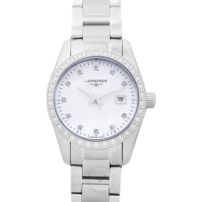 Longines conquest diamond deals ladies watch