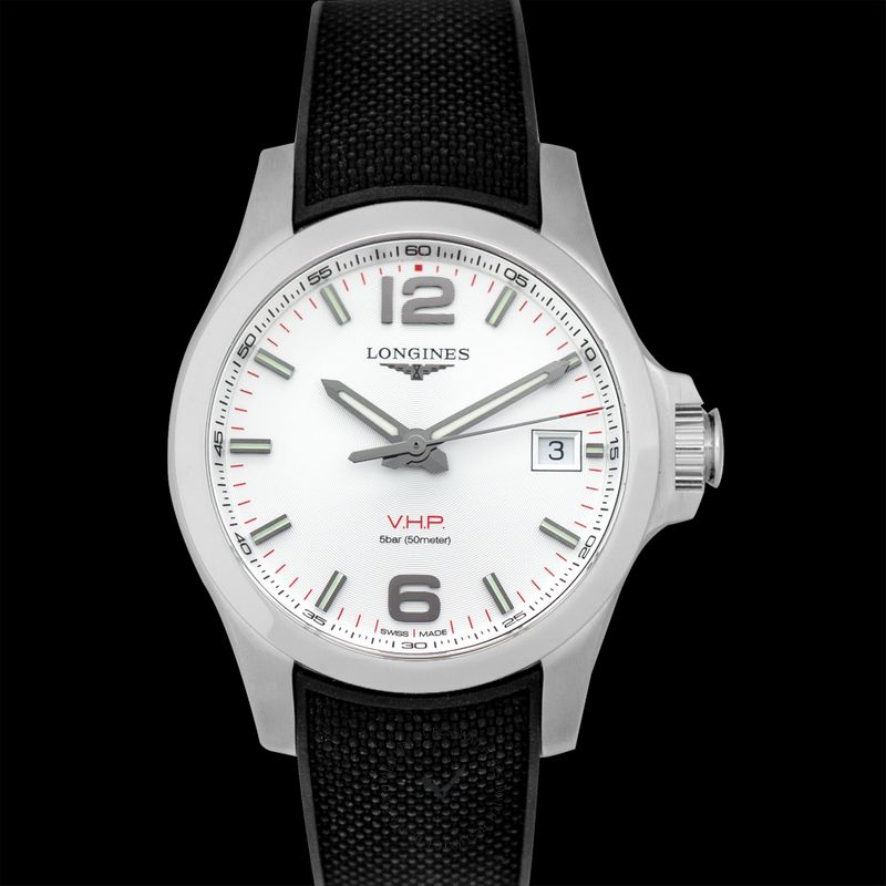 Conquest V.H.P. White Dial Men s Watch