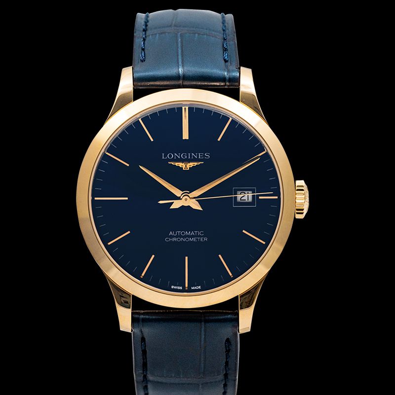 Longines record blue hot sale
