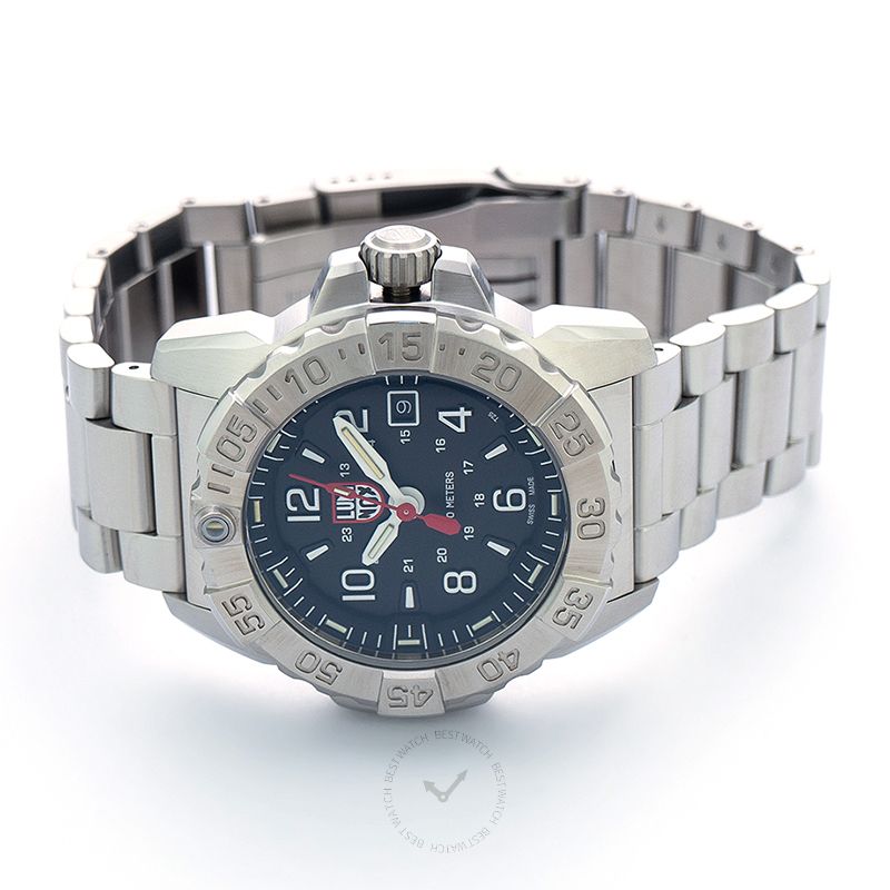 Navy Seal Steel 3250 Series Quartz Black Dial Stainless Steel Men s Watch