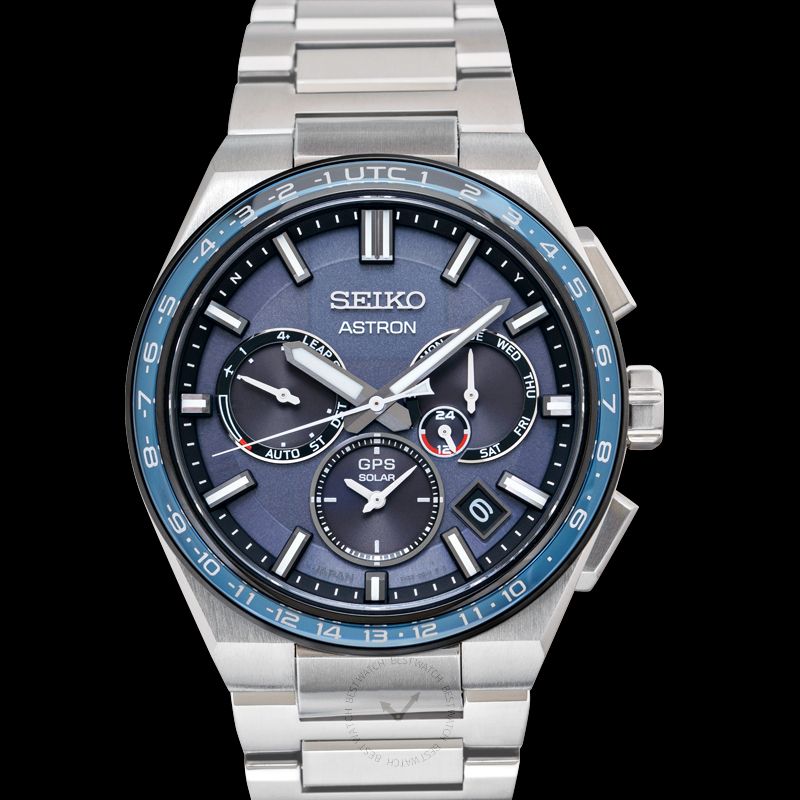 Astron SOLAR Blue Dial Titanium Men's Watch