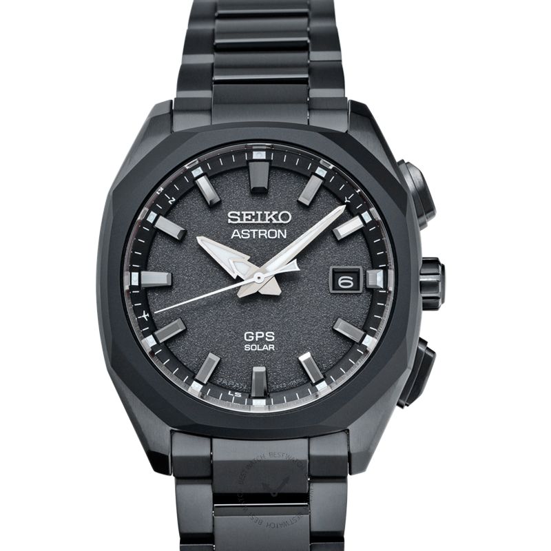Astron Quartz Black Dial Titanium Men's Watch