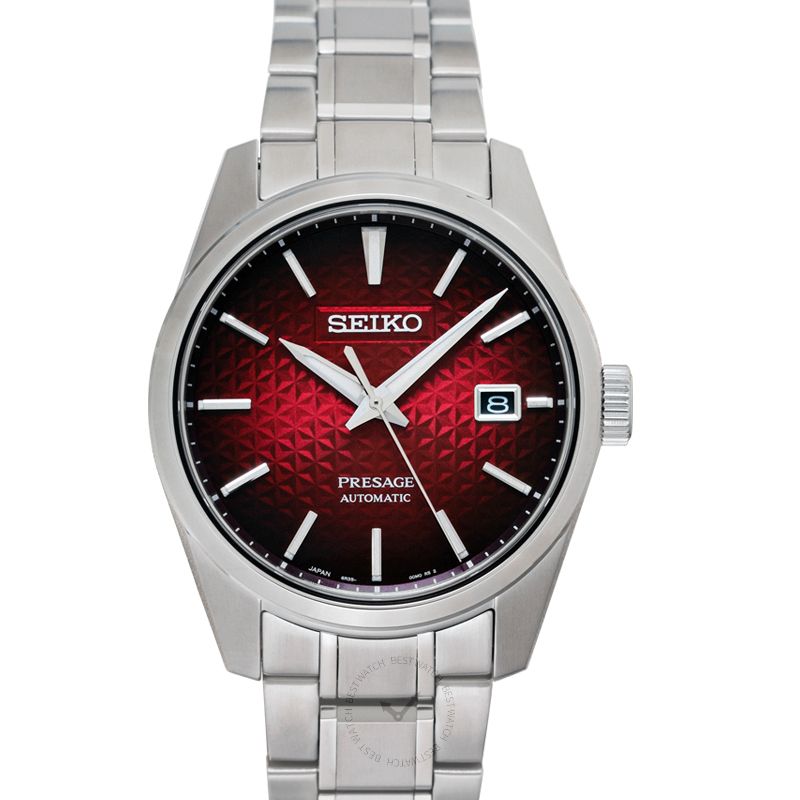 Presage Automatic Red Dial Stainless Steel Men's Watch