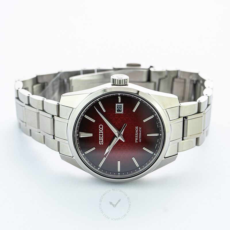 Presage Automatic Red Dial Stainless Steel Men s Watch